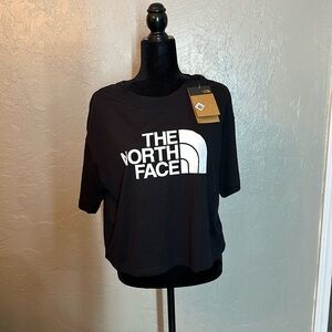 The North Face Black crop top White logo size L